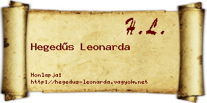 Hegedűs Leonarda névjegykártya