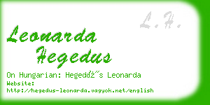 leonarda hegedus business card